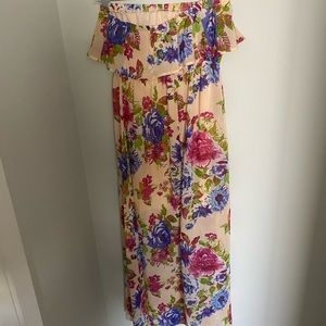 Forever 21 Floral Strapless Dress